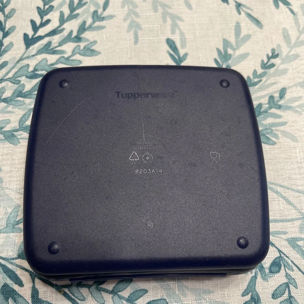 Tupperware Sandwich Keeper Used‎ Clamshell Design Blue #8203A-4 Made In Mexico